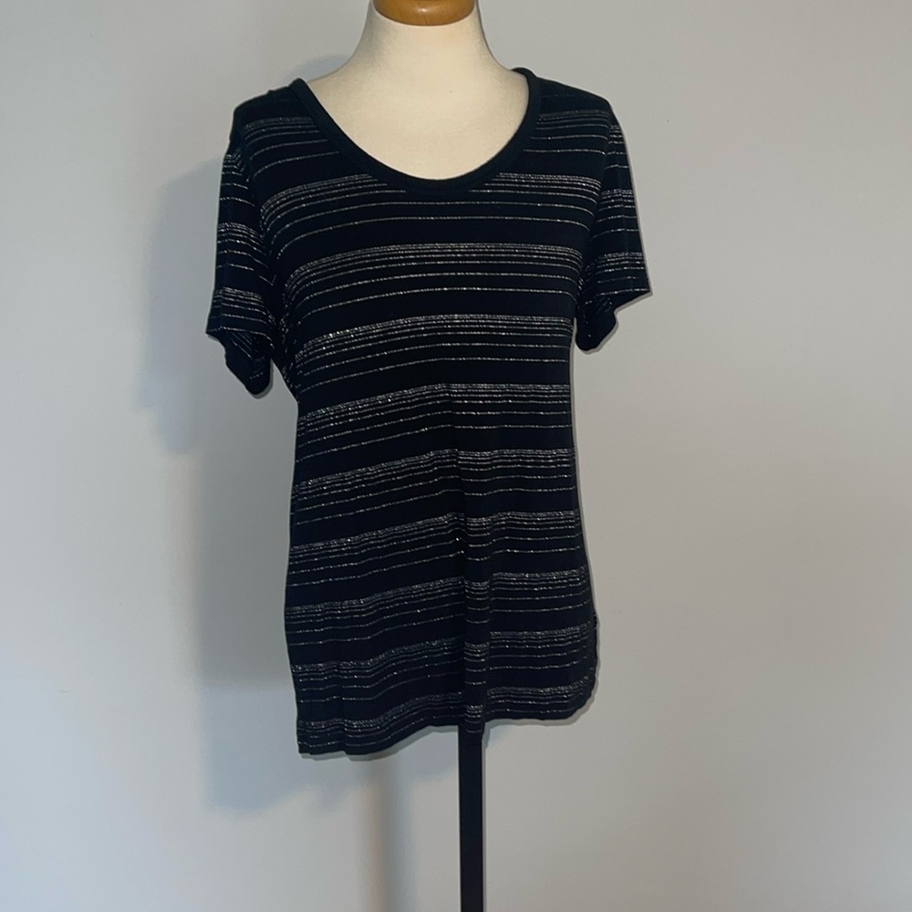 Black and Silver Striped T-Shirt